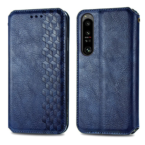 Handytasche Stand Schutzhülle Flip Leder Hülle S01D für Sony Xperia 1 IV Blau