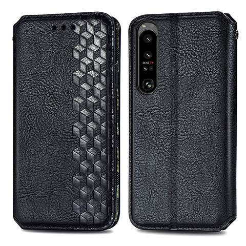 Handytasche Stand Schutzhülle Flip Leder Hülle S01D für Sony Xperia 1 IV Schwarz