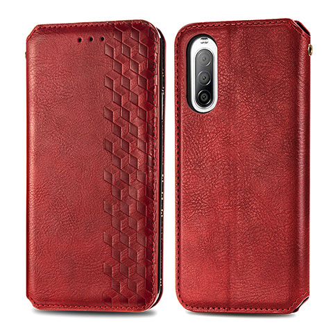 Handytasche Stand Schutzhülle Flip Leder Hülle S01D für Sony Xperia 10 II Rot