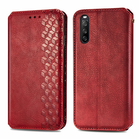 Handytasche Stand Schutzhülle Flip Leder Hülle S01D für Sony Xperia 10 III Lite Rot