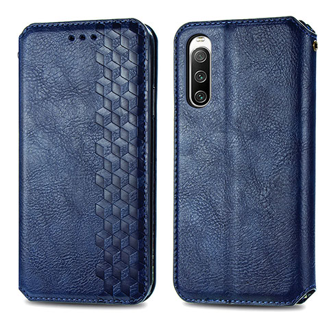 Handytasche Stand Schutzhülle Flip Leder Hülle S01D für Sony Xperia 10 IV SOG07 Blau