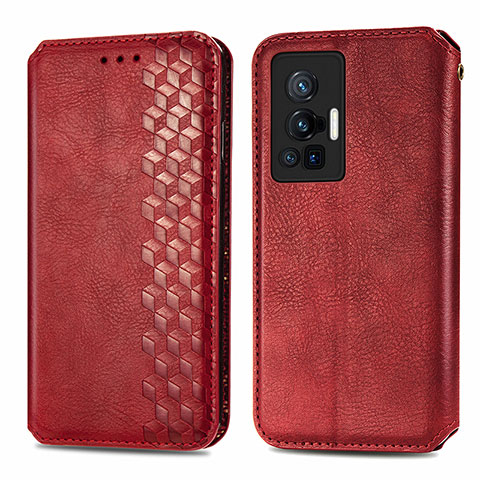 Handytasche Stand Schutzhülle Flip Leder Hülle S01D für Vivo X70 Pro 5G Rot