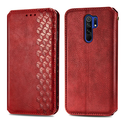 Handytasche Stand Schutzhülle Flip Leder Hülle S01D für Xiaomi Redmi 9 Prime India Rot