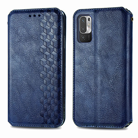 Handytasche Stand Schutzhülle Flip Leder Hülle S01D für Xiaomi Redmi Note 10 5G Blau