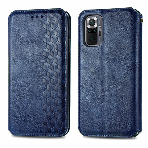 Handytasche Stand Schutzhülle Flip Leder Hülle S01D für Xiaomi Redmi Note 10 Pro 4G Blau