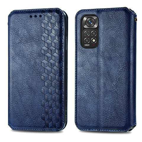 Handytasche Stand Schutzhülle Flip Leder Hülle S01D für Xiaomi Redmi Note 11 4G (2022) Blau