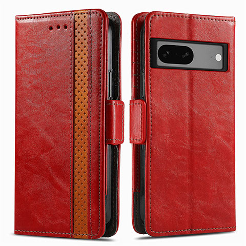 Handytasche Stand Schutzhülle Flip Leder Hülle S02D für Google Pixel 7 5G Rot