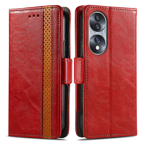 Handytasche Stand Schutzhülle Flip Leder Hülle S02D für Huawei Honor 70 5G Rot