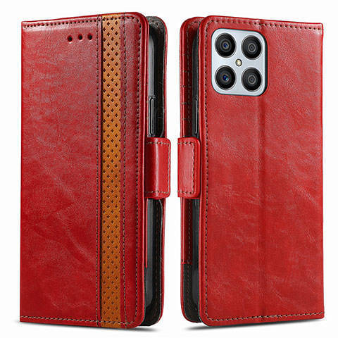 Handytasche Stand Schutzhülle Flip Leder Hülle S02D für Huawei Honor X8 4G Rot