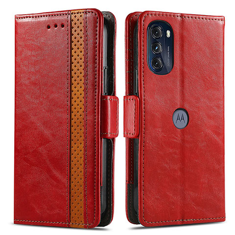 Handytasche Stand Schutzhülle Flip Leder Hülle S02D für Motorola Moto G 5G (2022) Rot