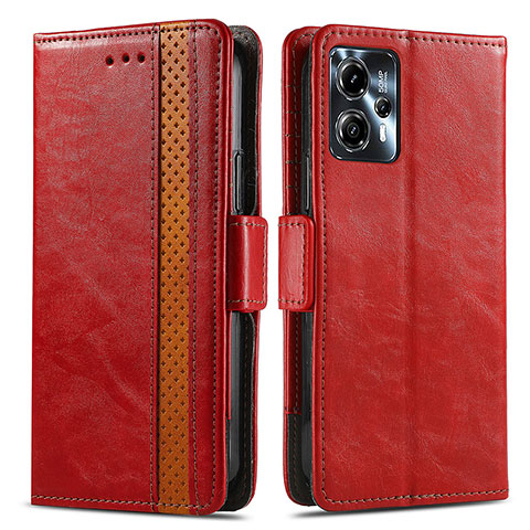 Handytasche Stand Schutzhülle Flip Leder Hülle S02D für Motorola Moto G23 Rot