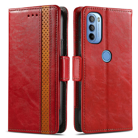 Handytasche Stand Schutzhülle Flip Leder Hülle S02D für Motorola Moto G31 Rot