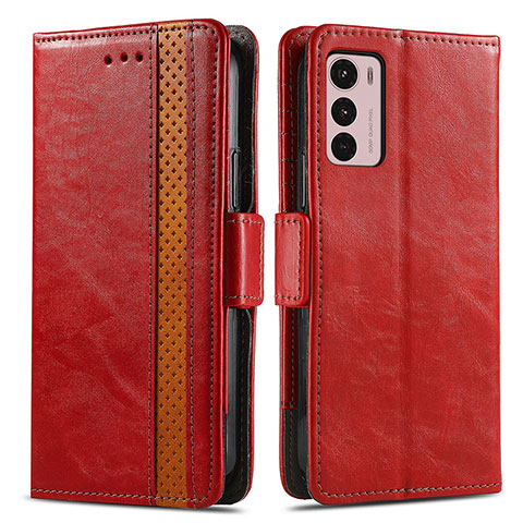 Handytasche Stand Schutzhülle Flip Leder Hülle S02D für Motorola Moto G42 Rot