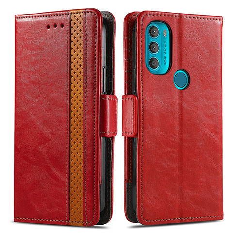 Handytasche Stand Schutzhülle Flip Leder Hülle S02D für Motorola Moto G71 5G Rot