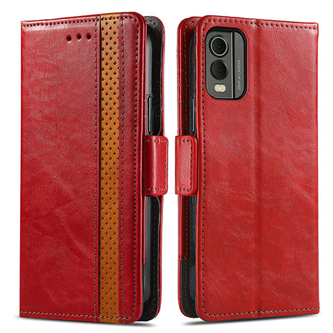 Handytasche Stand Schutzhülle Flip Leder Hülle S02D für Nokia C210 Rot