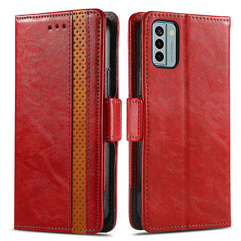 Handytasche Stand Schutzhülle Flip Leder Hülle S02D für Nokia G22 Rot