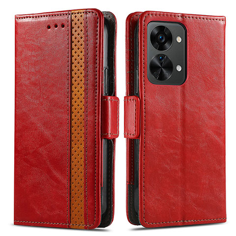 Handytasche Stand Schutzhülle Flip Leder Hülle S02D für OnePlus Nord 2T 5G Rot