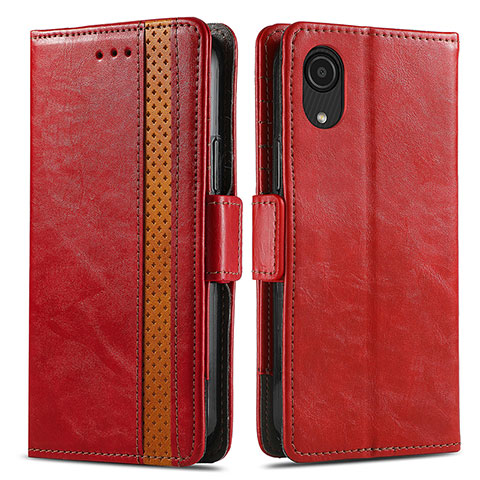 Handytasche Stand Schutzhülle Flip Leder Hülle S02D für Samsung Galaxy A03 Core Rot