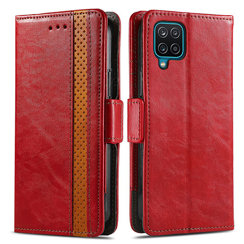 Handytasche Stand Schutzhülle Flip Leder Hülle S02D für Samsung Galaxy A12 5G Rot