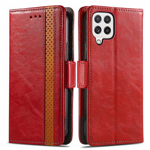 Handytasche Stand Schutzhülle Flip Leder Hülle S02D für Samsung Galaxy A22 4G Rot