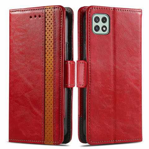 Handytasche Stand Schutzhülle Flip Leder Hülle S02D für Samsung Galaxy A22 5G Rot