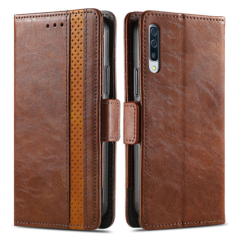 Handytasche Stand Schutzhülle Flip Leder Hülle S02D für Samsung Galaxy A30S Braun