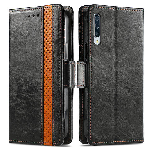 Handytasche Stand Schutzhülle Flip Leder Hülle S02D für Samsung Galaxy A30S Schwarz