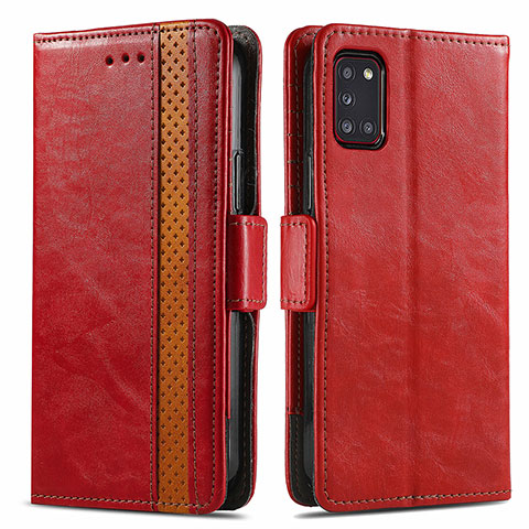 Handytasche Stand Schutzhülle Flip Leder Hülle S02D für Samsung Galaxy A31 Rot