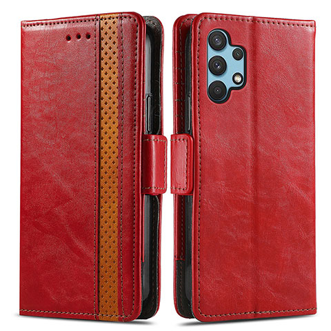 Handytasche Stand Schutzhülle Flip Leder Hülle S02D für Samsung Galaxy A32 4G Rot