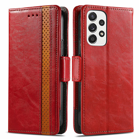 Handytasche Stand Schutzhülle Flip Leder Hülle S02D für Samsung Galaxy A33 5G Rot