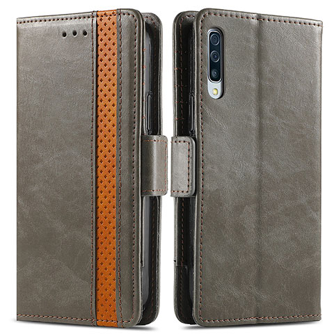 Handytasche Stand Schutzhülle Flip Leder Hülle S02D für Samsung Galaxy A50S Grau