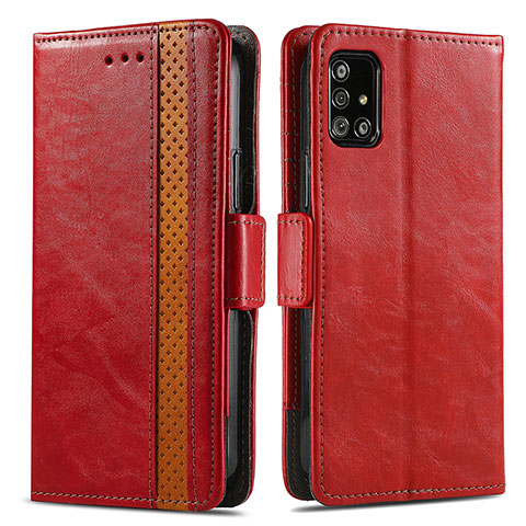 Handytasche Stand Schutzhülle Flip Leder Hülle S02D für Samsung Galaxy A51 5G Rot