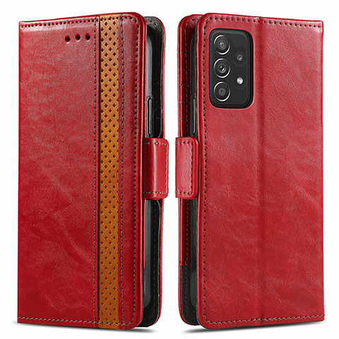 Handytasche Stand Schutzhülle Flip Leder Hülle S02D für Samsung Galaxy A52 4G Rot