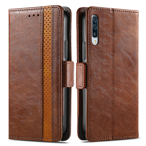 Handytasche Stand Schutzhülle Flip Leder Hülle S02D für Samsung Galaxy A70 Braun