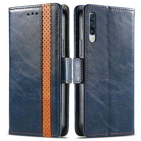 Handytasche Stand Schutzhülle Flip Leder Hülle S02D für Samsung Galaxy A70S Blau