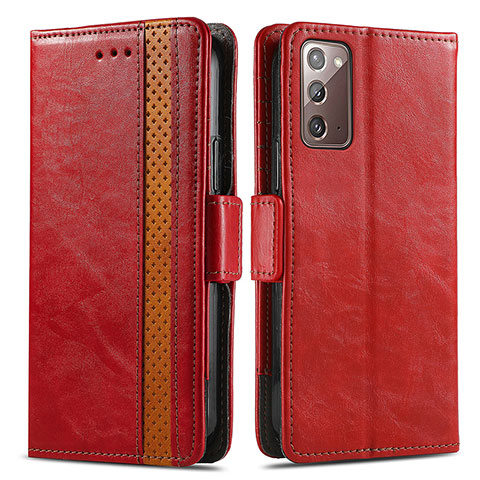 Handytasche Stand Schutzhülle Flip Leder Hülle S02D für Samsung Galaxy Note 20 5G Rot