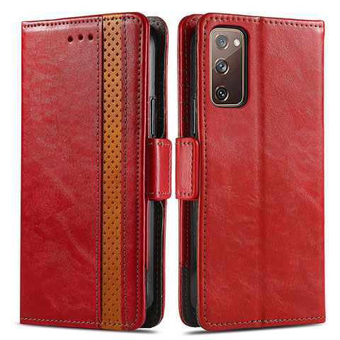 Handytasche Stand Schutzhülle Flip Leder Hülle S02D für Samsung Galaxy S20 FE 4G Rot