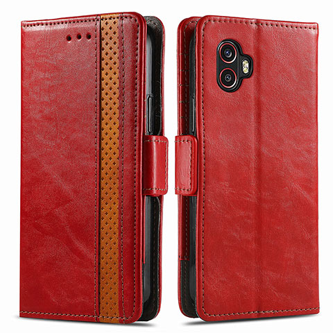 Handytasche Stand Schutzhülle Flip Leder Hülle S02D für Samsung Galaxy XCover 6 Pro 5G Rot