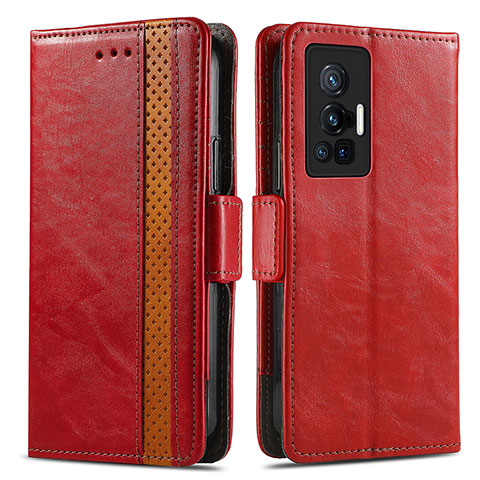 Handytasche Stand Schutzhülle Flip Leder Hülle S02D für Vivo X70 Pro 5G Rot