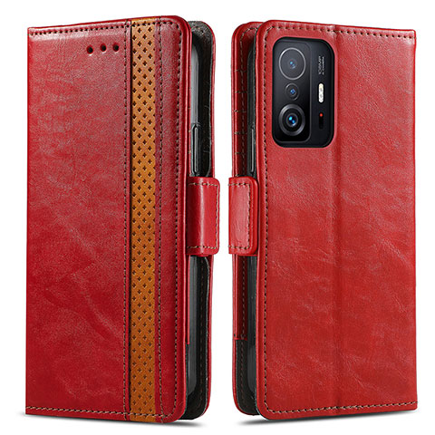 Handytasche Stand Schutzhülle Flip Leder Hülle S02D für Xiaomi Mi 11T 5G Rot