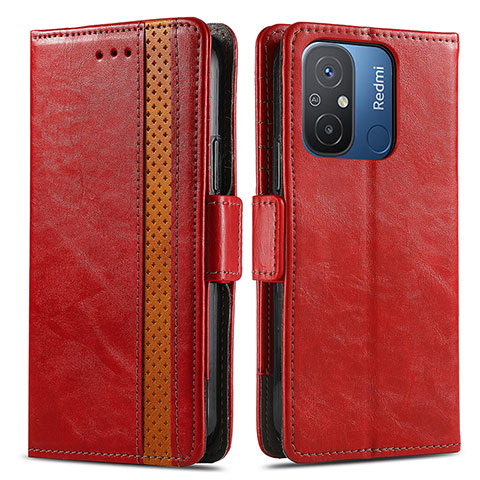 Handytasche Stand Schutzhülle Flip Leder Hülle S02D für Xiaomi Poco C55 Rot