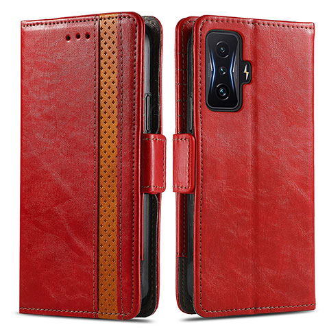 Handytasche Stand Schutzhülle Flip Leder Hülle S02D für Xiaomi Poco F4 GT 5G Rot