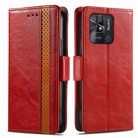 Handytasche Stand Schutzhülle Flip Leder Hülle S02D für Xiaomi Redmi 10 India Rot