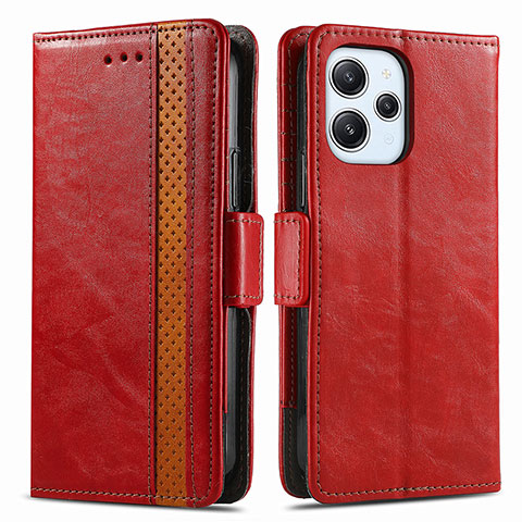 Handytasche Stand Schutzhülle Flip Leder Hülle S02D für Xiaomi Redmi 12 4G Rot