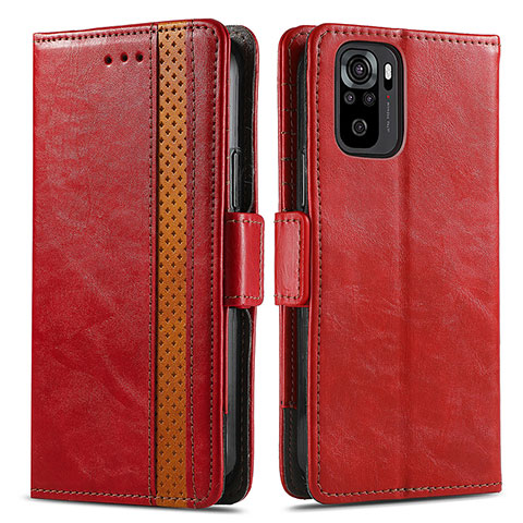 Handytasche Stand Schutzhülle Flip Leder Hülle S02D für Xiaomi Redmi Note 10 4G Rot