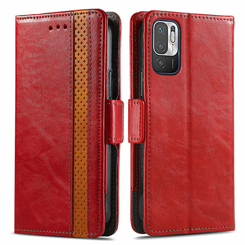 Handytasche Stand Schutzhülle Flip Leder Hülle S02D für Xiaomi Redmi Note 10 JE 5G Rot