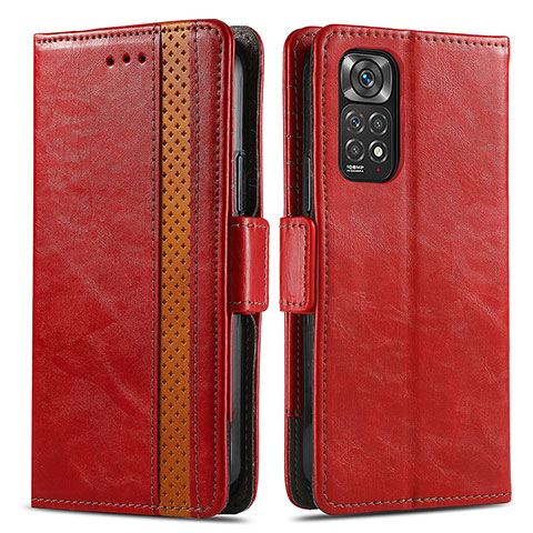 Handytasche Stand Schutzhülle Flip Leder Hülle S02D für Xiaomi Redmi Note 11 4G (2022) Rot