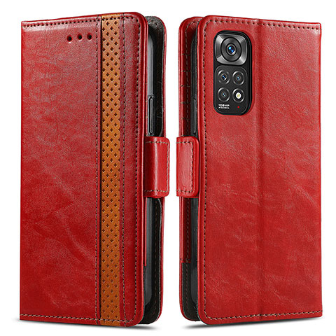 Handytasche Stand Schutzhülle Flip Leder Hülle S02D für Xiaomi Redmi Note 11 Pro 4G Rot