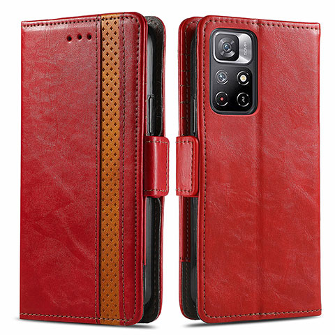 Handytasche Stand Schutzhülle Flip Leder Hülle S02D für Xiaomi Redmi Note 11S 5G Rot