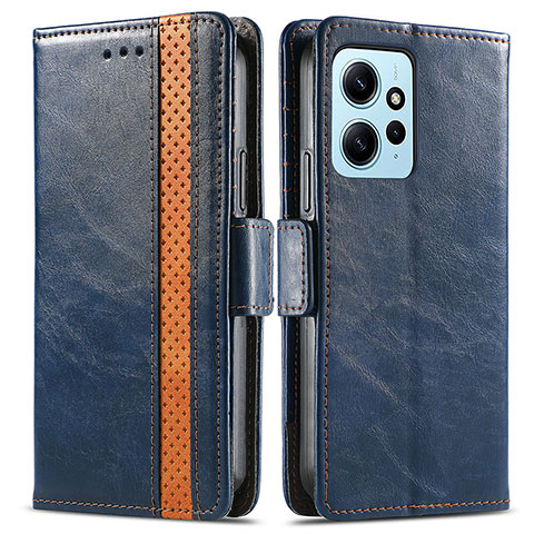 Handytasche Stand Schutzhülle Flip Leder Hülle S02D für Xiaomi Redmi Note 12 4G Blau